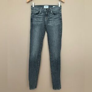 {FRAME Denim} Le Skinny de Jeanne Skinny Jeans in Stone Wash Black - Womens 25